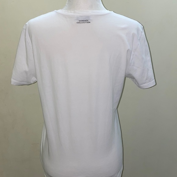 Gianni Versace collection shortsleeved cotton t-shirt graphic print classic top - Picture 7 of 7